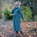 Robe Arlène - Velours milleraies vert émeraude - Quintessence