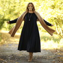 Robe Armande – velours côtelé bleu marine - Quintessence