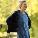 Robe Armande – velours côtelé bleu officier - Quintessence