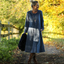 Robe Armande – velours côtelé bleu officier - Quintessence