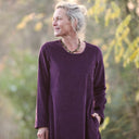 Robe Armande – velours côtelé prune - Quintessence