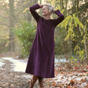 Robe Armande – velours côtelé prune - Quintessence