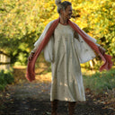 Robe Armande – Velours milleraies ivoire fleuri - Quintessence