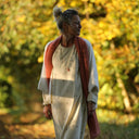 Robe Armande – Velours milleraies ivoire fleuri - Quintessence