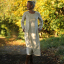 Robe Armande – Velours milleraies ivoire fleuri - Quintessence