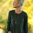 Robe Armande – velours milleraies vert anglais - Quintessence