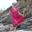 Robe Athéna - popeline de coton Milos fuchsia - Quintessence