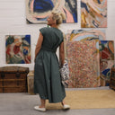 Robe Athéna - popeline de coton vert eucalyptus - Quintessence