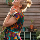 Robe Athéna - viscose picturale flamboyant - Quintessence