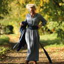 Robe Aurélia - Double gaze de coton bleu chiné - Quintessence