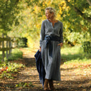 Robe Aurélia - Double gaze de coton bleu chiné - Quintessence