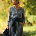 Robe Aurélia - Double gaze de coton bleu chiné - Quintessence