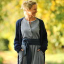 Robe Aurélia - Double gaze de coton bleu chiné - Quintessence
