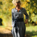 Robe Aurélia - Double gaze de coton bleu chiné - Quintessence