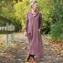 Robe Aurélia - Double gaze de coton parme - Quintessence