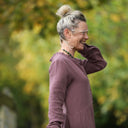 Robe Aurélia - Double gaze de coton parme - Quintessence