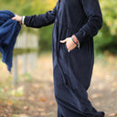 Robe Aurélia - velours côtelé bleu marine - Quintessence