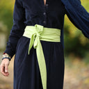 Robe Aurélia - velours côtelé bleu marine - Quintessence