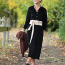 Robe Aurélia - velours côtelé noir - Quintessence