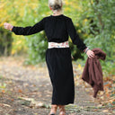 Robe Aurélia - velours côtelé noir - Quintessence