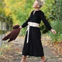 Robe Aurélia - velours côtelé noir - Quintessence