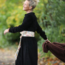 Robe Aurélia - velours côtelé noir - Quintessence