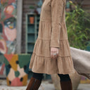 Robe Bella - velours côtelé sable - Quintessence