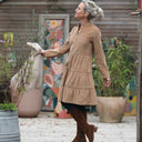 Robe Bella - velours côtelé sable - Quintessence