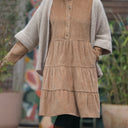 Robe Bella - velours côtelé sable - Quintessence