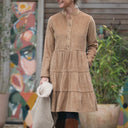 Robe Bella - velours côtelé sable - Quintessence