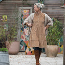 Robe Bella - velours côtelé sable - Quintessence