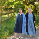 Robe Capucine voile de coton plumetis marine | Quintessence