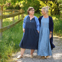 Robe Capucine - voile de coton plumetis marine - Quintessence