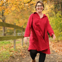 Robe Carole – Double gaze de coton plumetis grenat - Quintessence