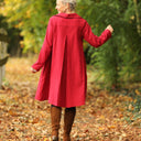 Robe Carole – Double gaze de coton plumetis grenat - Quintessence