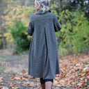 Robe Carole – flanelle de coton à carreaux grisés - Quintessence