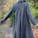 Robe Carole – flanelle de coton à carreaux grisés - Quintessence