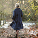 Robe Carole – flanelle de coton tartan bleu - Quintessence