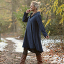 Robe Carole – flanelle de coton tartan bleu - Quintessence