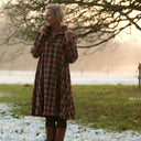 Robe Carole – flanelle de coton tartan érable rouge - Quintessence