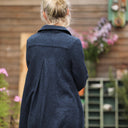 Robe Carole - Jacquard de coton lin bleu marine - Quintessence