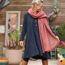 Robe Carole - Jacquard de coton lin bleu marine - Quintessence