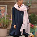 Robe Carole - Jacquard de coton lin bleu marine - Quintessence