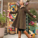 Robe Carole - velours côtelé chocolat - Quintessence