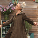 Robe Carole - velours côtelé chocolat - Quintessence