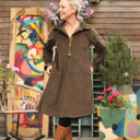 Robe Carole - velours côtelé chocolat - Quintessence