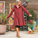 Robe Carole - velours côtelé Grenat - Quintessence