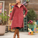 Robe Carole - velours côtelé Grenat - Quintessence