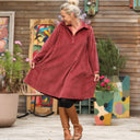 Robe Carole - velours côtelé Grenat - Quintessence