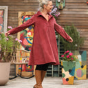 Robe Carole - velours côtelé Grenat - Quintessence